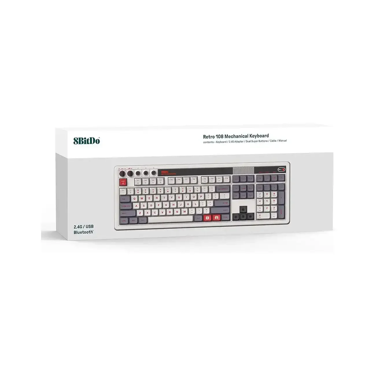 8BitDo - Retro 108 Mechanical Keyboard - Mechaniczna Klawiatura 100% Bezprzewodowa Retro - Image 5