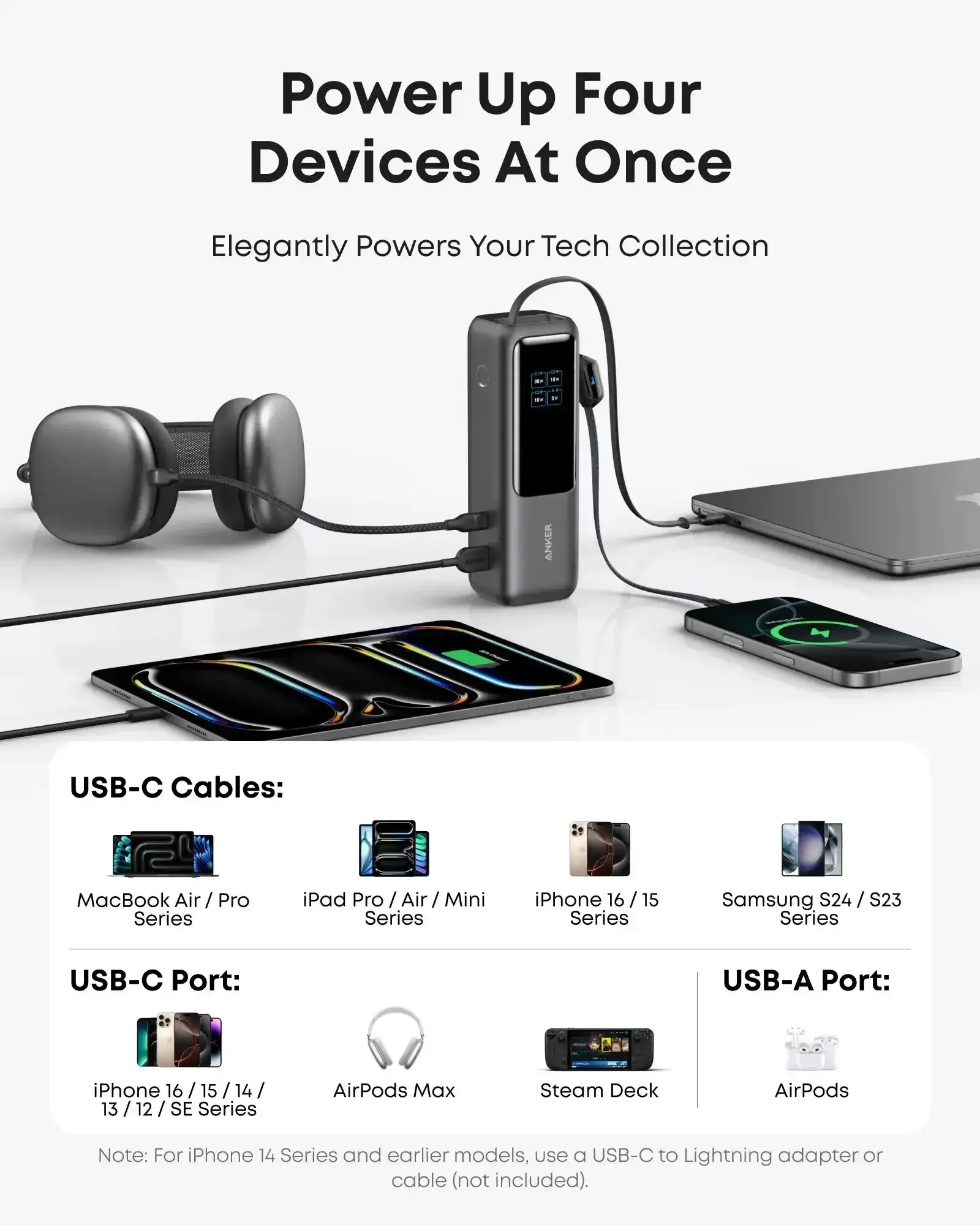 Anker - Laptop Power Bank (25K, 165W, Built-In and Retractable Cables) - Powerbank 25000mAh - Image 6