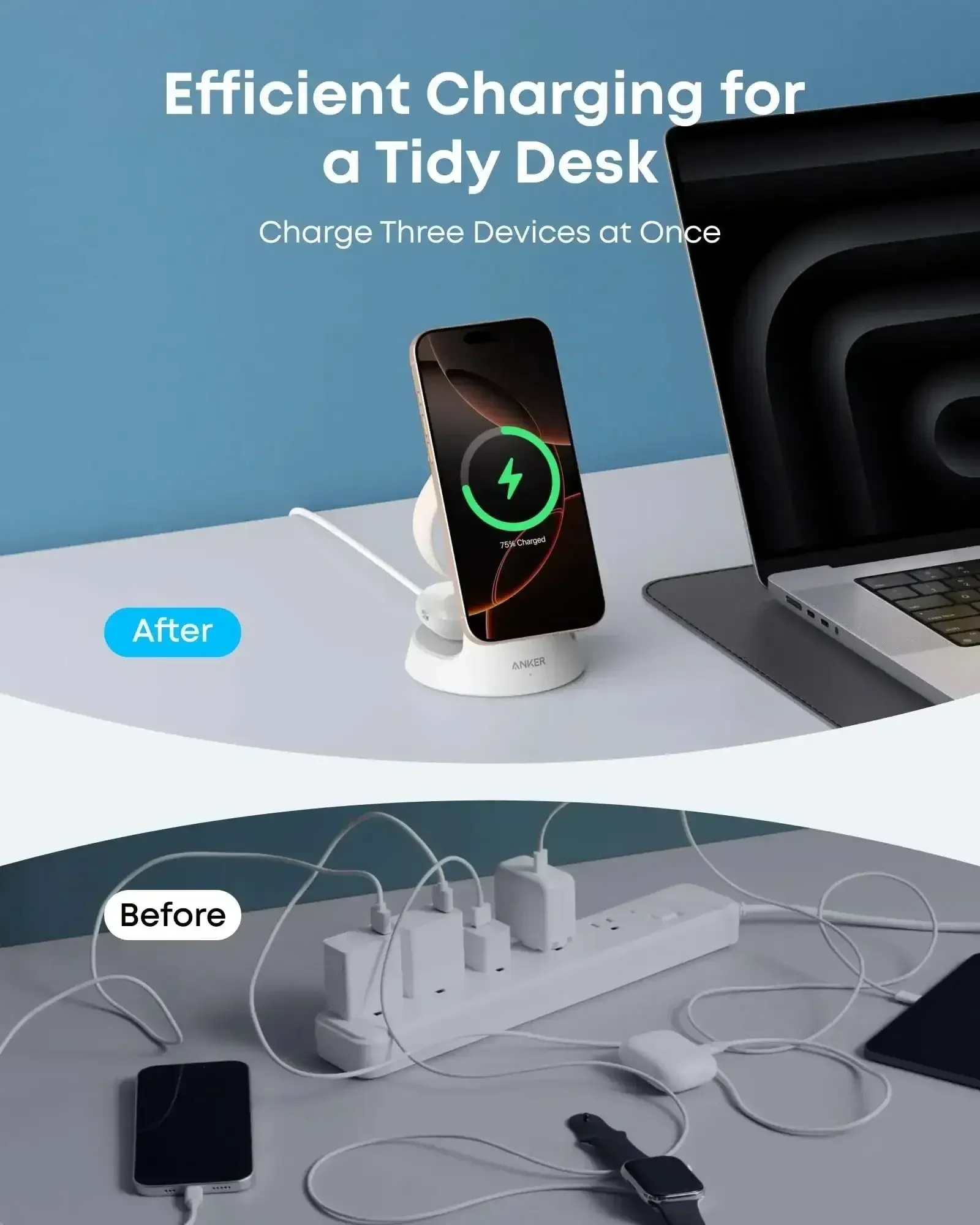 Anker - MagGo Wireless Charging Station (3-in-1, Dock Stand) - Image 8