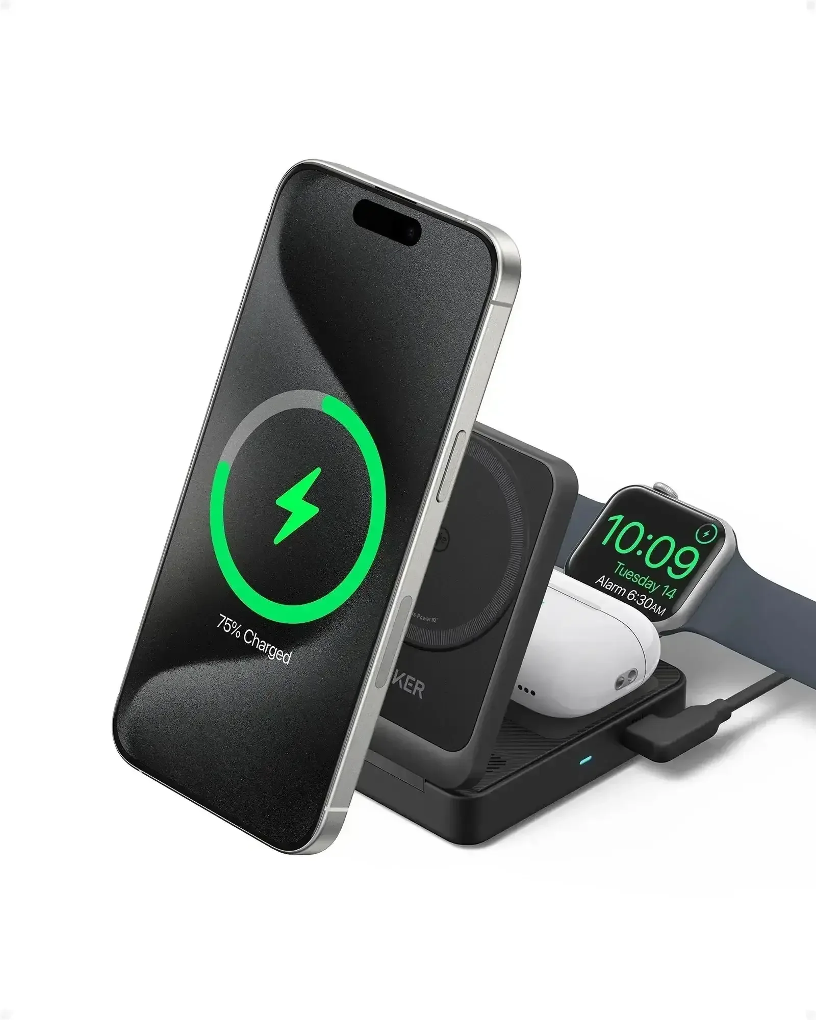 Anker - MagGo Wireless Charging Station (Foldable 3-in-1) - Ładowarka Składana z MagSafe - Image 2
