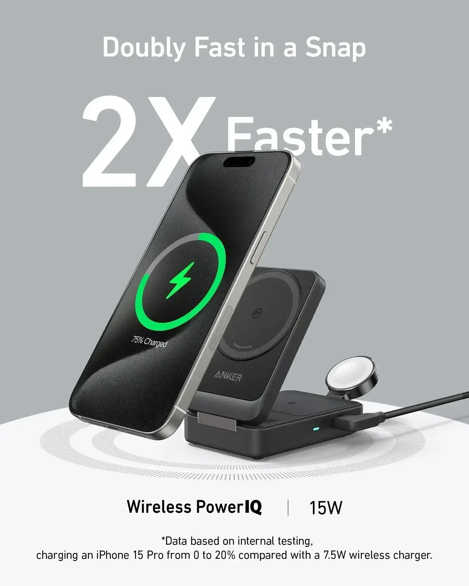 Anker - MagGo Wireless Charging Station (Foldable 3-in-1) - Ładowarka Składana z MagSafe - Image 8