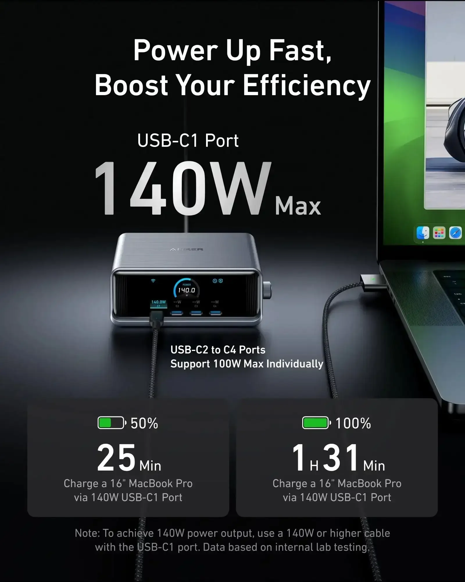 Anker - Prime Charger (250W, 6 Ports, GaNPrime) - Ładowarka 250W 6-portowa - Image 3
