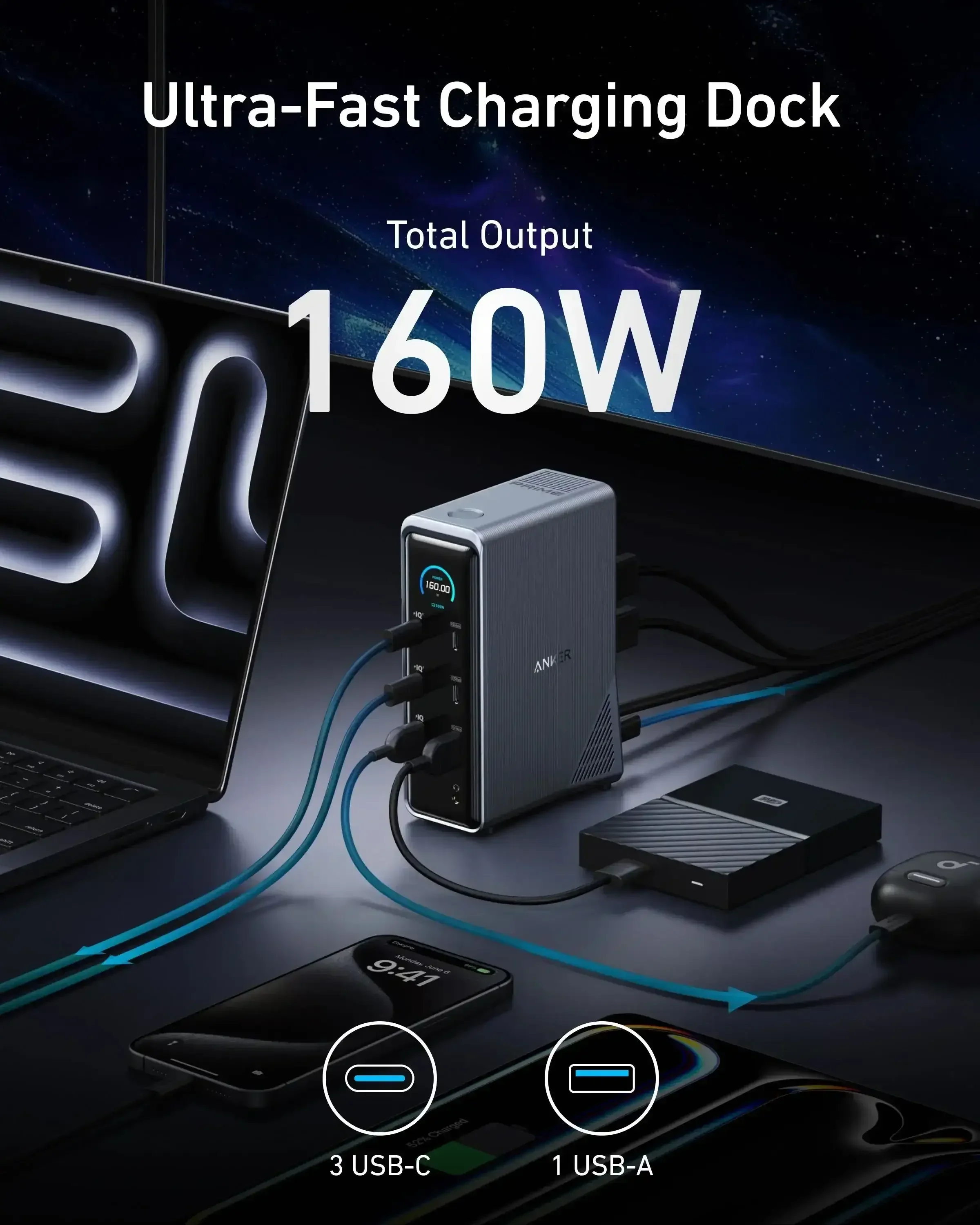 Anker - Prime Charging Docking Station (14-in-1, Dual Display, 160W) - Image 4