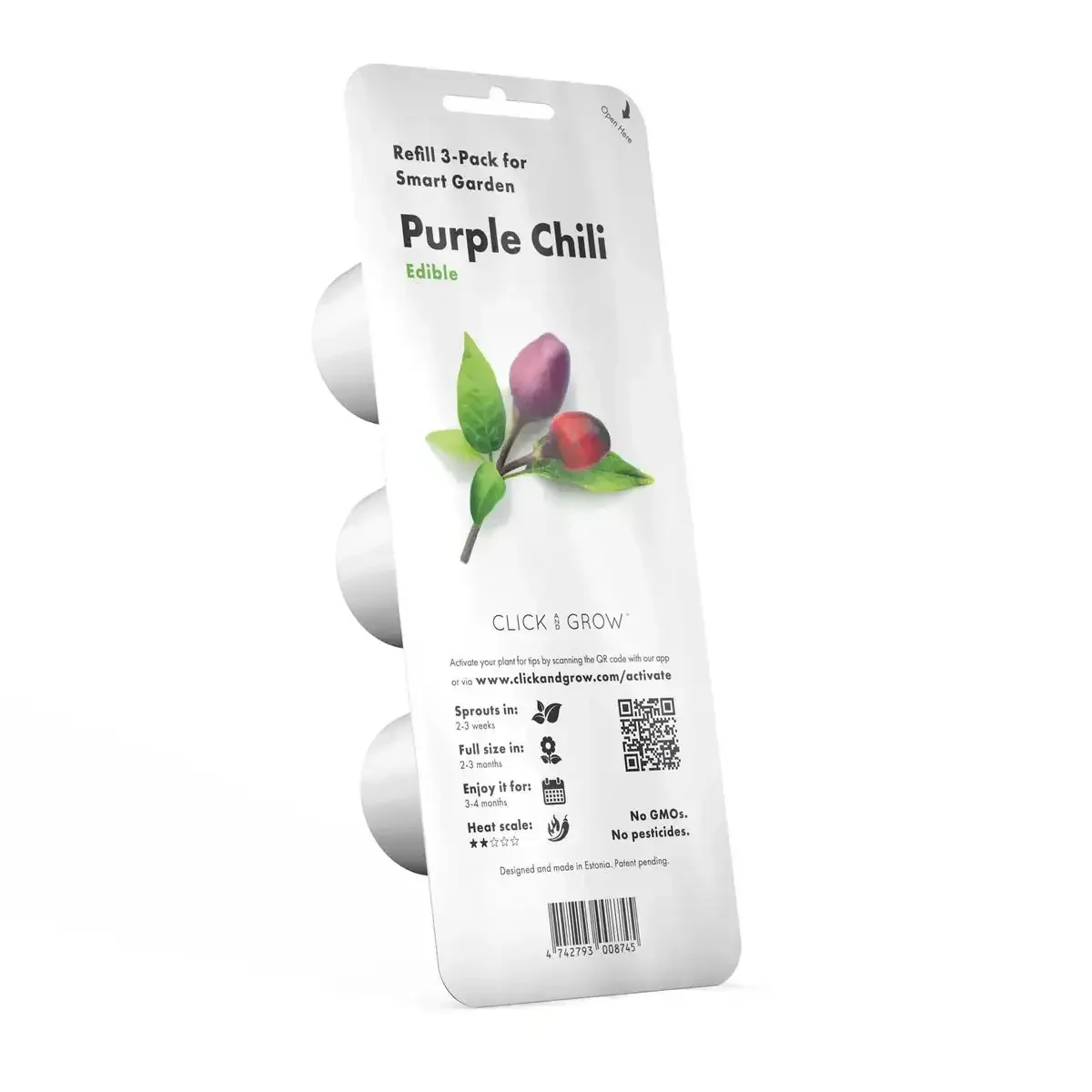 Click & Grow - Smart Garden Refill Purple Chili Pepper - Starter do Uprawy z Nasionami - Fioletowa Papryka Chili - Image 2