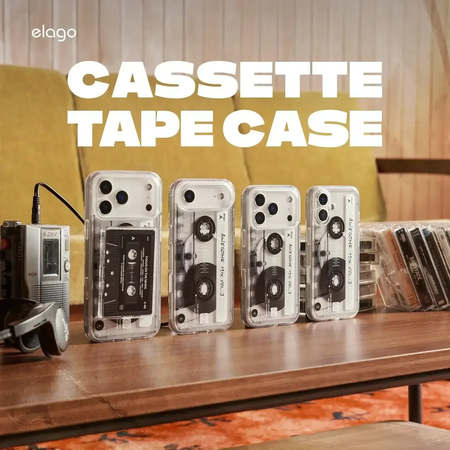 Elago – Cassette Tape 2 Monthly MagSafe do iPhone 17 / Pro / Pro Max / Air - Przezroczyste Etui do iPhone Kaseta - Image 11