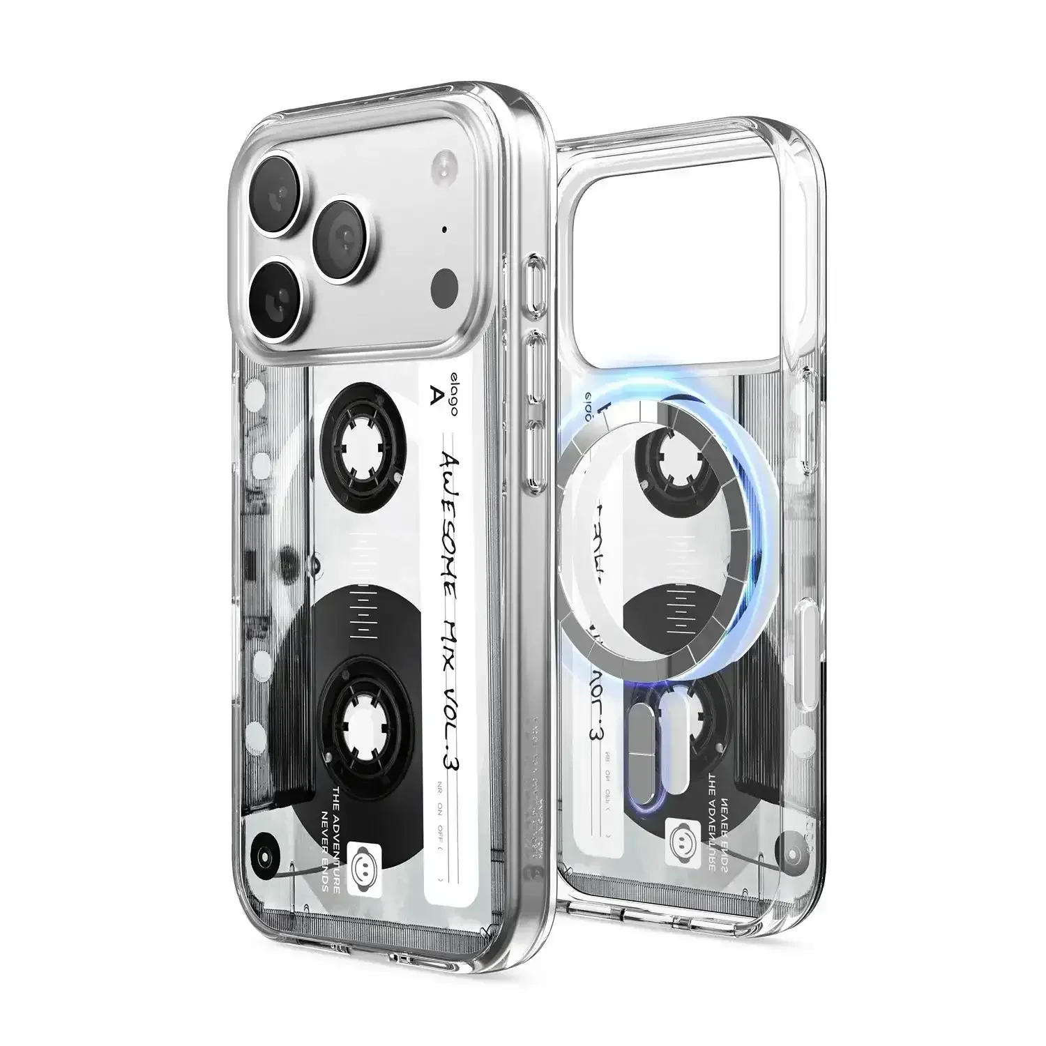 Elago – Cassette Tape 2 Monthly MagSafe do iPhone 17 / Pro / Pro Max / Air - Przezroczyste Etui do iPhone Kaseta - Image 3