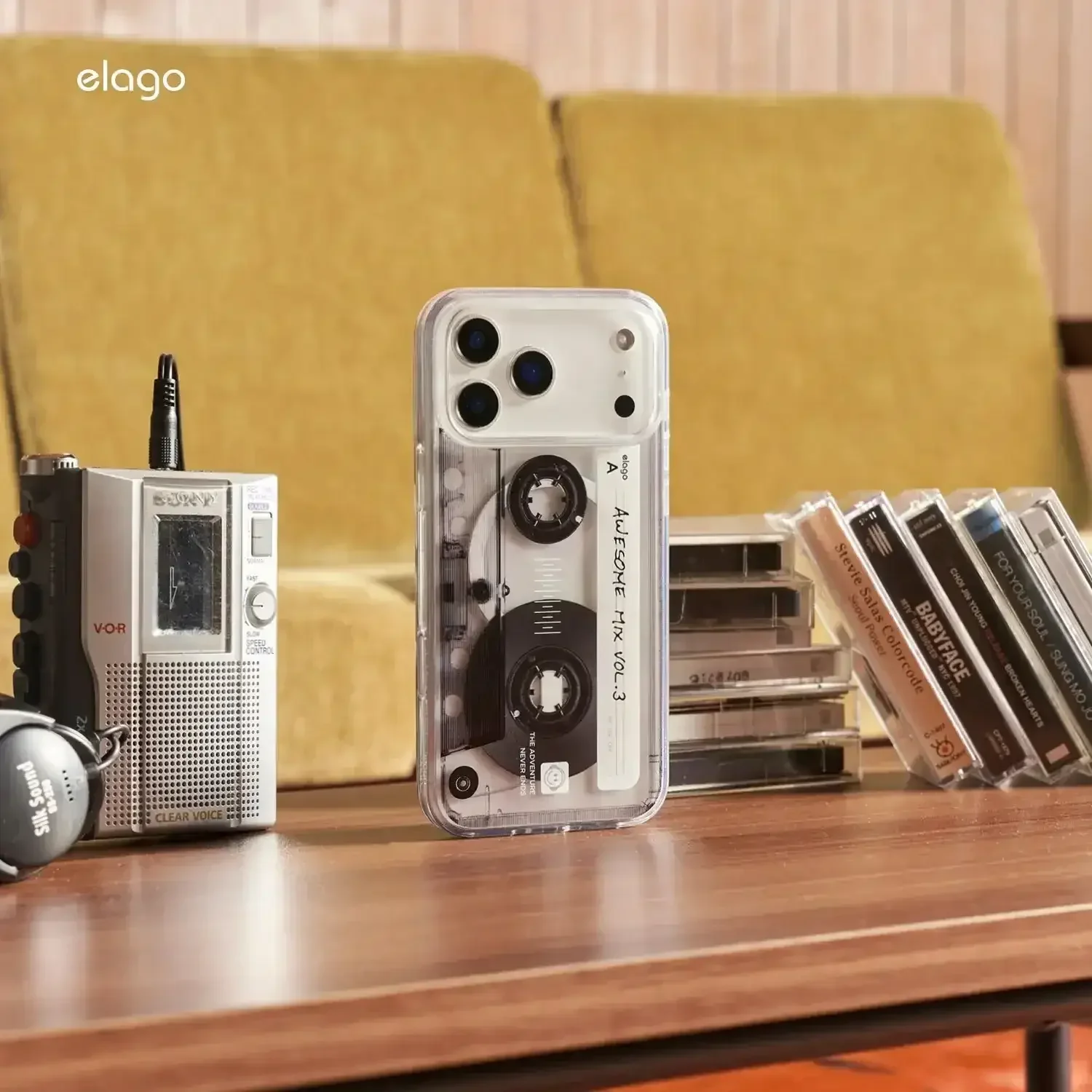 Elago – Cassette Tape 2 Monthly MagSafe do iPhone 17 / Pro / Pro Max / Air - Przezroczyste Etui do iPhone Kaseta - Image 9