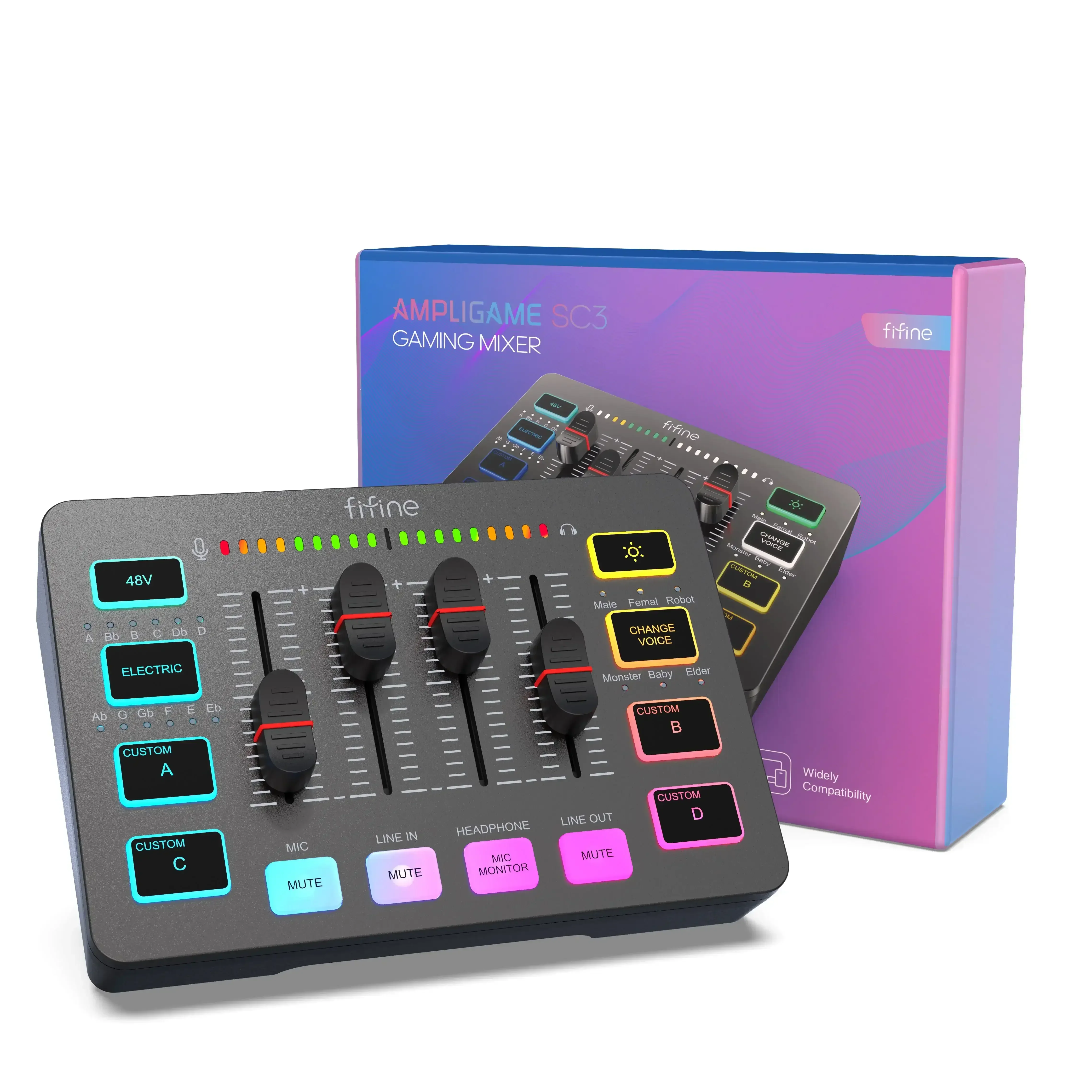 Fifine - AmpliGame - SC3 Audio Mixer - Mikser Audio - Image 3