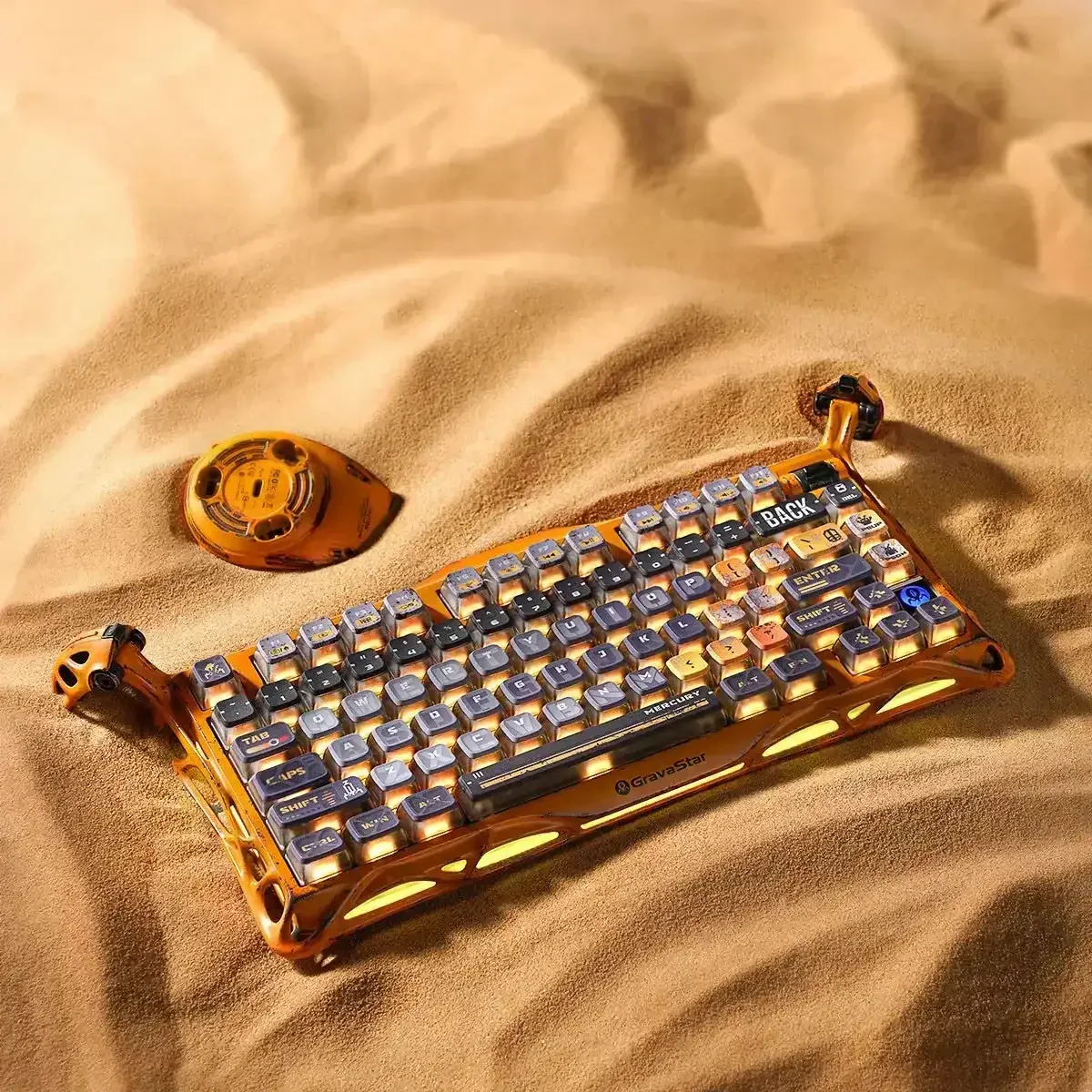 GravaStar - Mercury K1 Pro Special Edition Battle-Worn Yellow Wireless Mechanical Keyboard - Bezprzewodowa Klawiatura Mechaniczna - Image 2