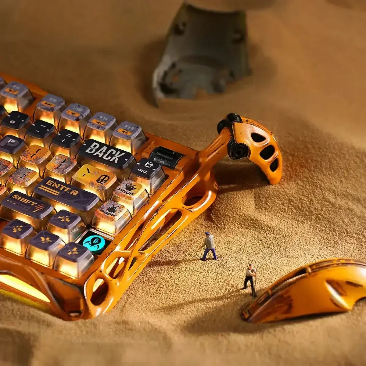 GravaStar - Mercury K1 Pro Special Edition Battle-Worn Yellow Wireless Mechanical Keyboard - Bezprzewodowa Klawiatura Mechaniczna - Image 4
