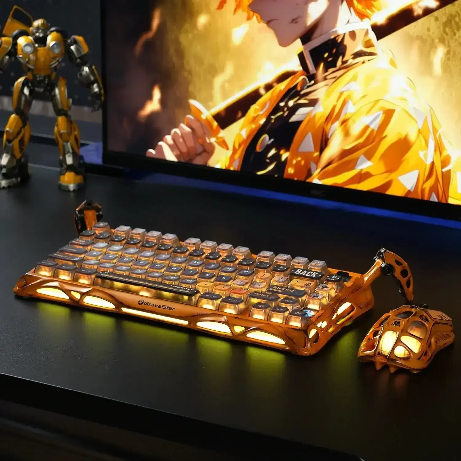 GravaStar - Mercury K1 Pro Special Edition Battle-Worn Yellow Wireless Mechanical Keyboard - Bezprzewodowa Klawiatura Mechaniczna - Image 5