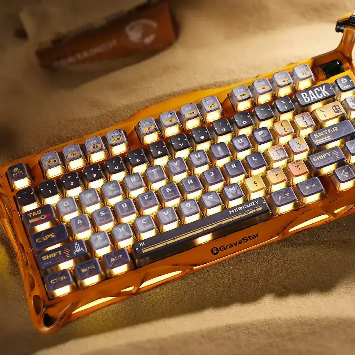 GravaStar - Mercury K1 Pro Special Edition Battle-Worn Yellow Wireless Mechanical Keyboard - Bezprzewodowa Klawiatura Mechaniczna - Image 6