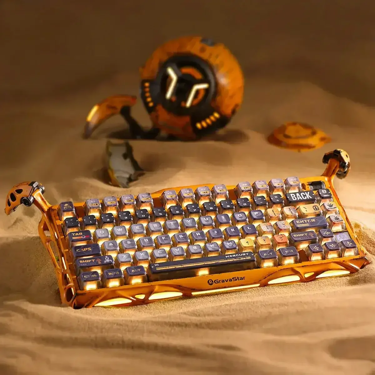 GravaStar - Mercury K1 Pro Special Edition Battle-Worn Yellow Wireless Mechanical Keyboard - Bezprzewodowa Klawiatura Mechaniczna - Image 7