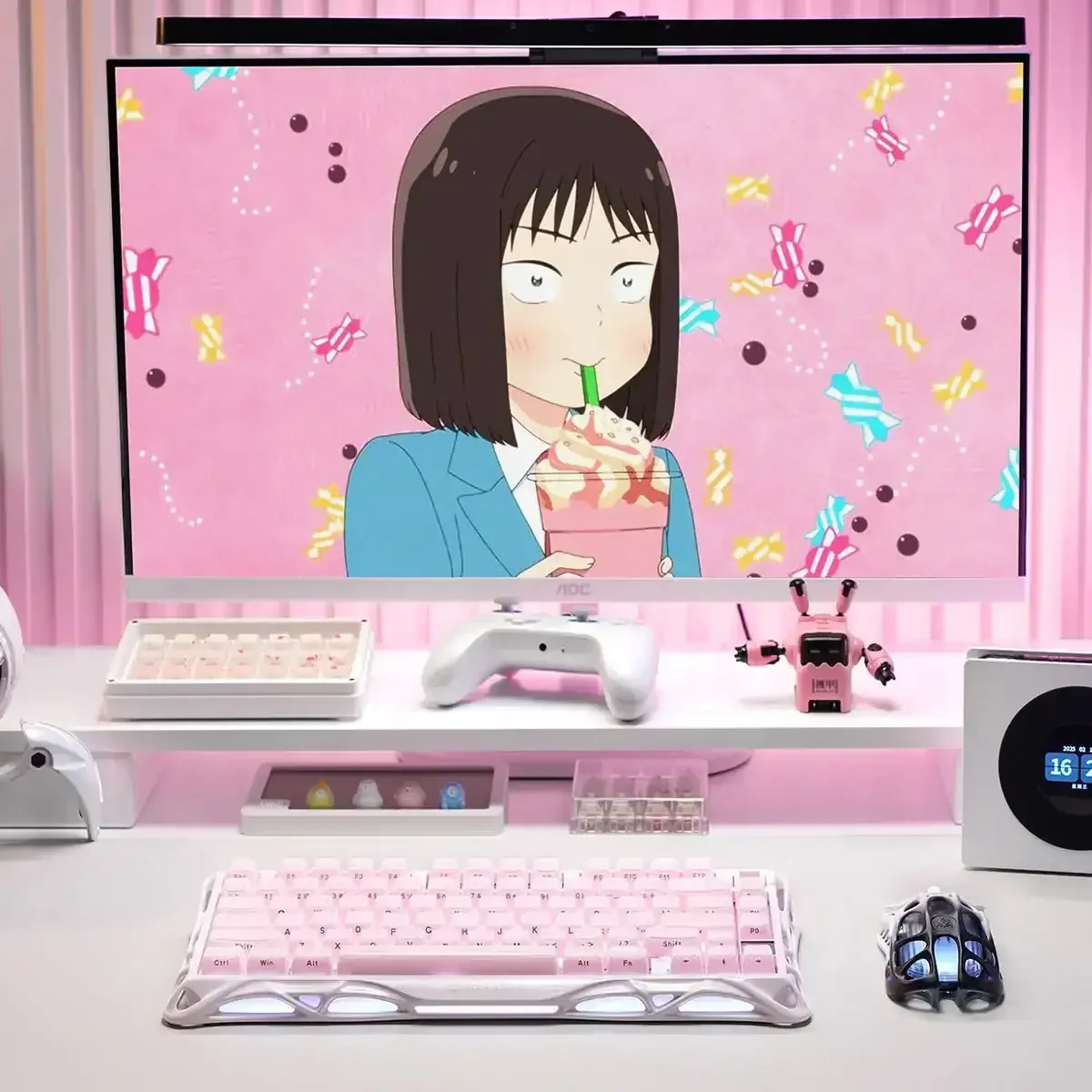GravaStar - Mercury K1 Sakura Pink Wireless Mechanical Keyboard - Bezprzewodowa Klawiatura Mechaniczna - Image 10