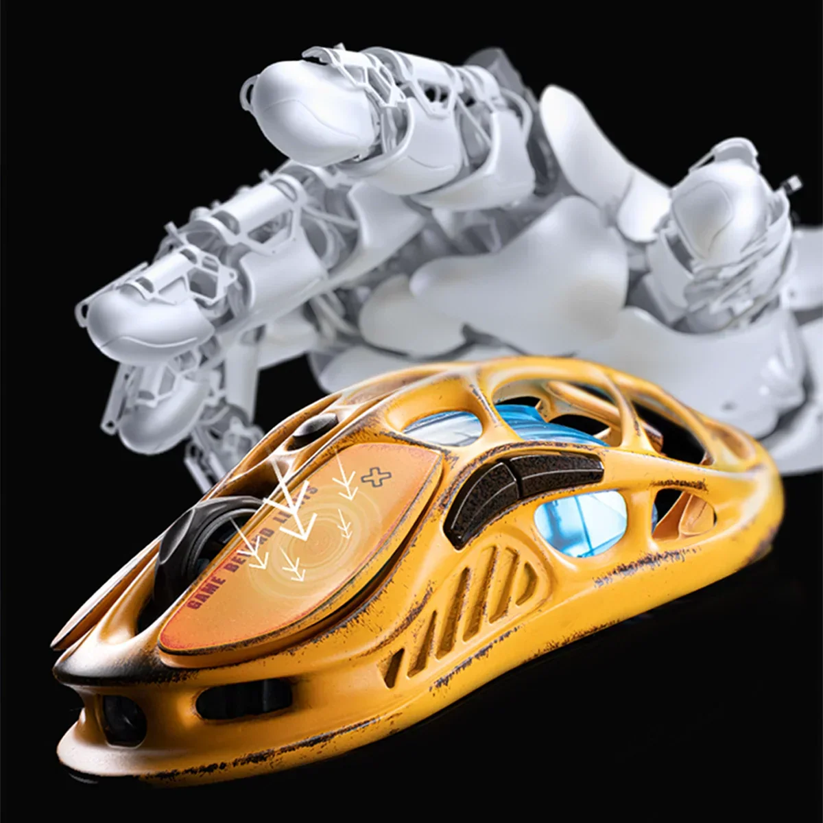 GravaStar - Mercury M1 Pro Special Edition Combat Yellow - Wireless Gaming Mouse - Bezprzewodowa Myszka Gamingowa - Image 4