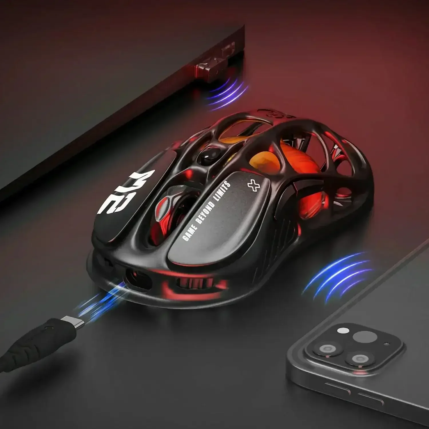 GravaStar - Mercury M2 Stealth Black Wireless Gaming Mouse - Bezprzewodowa Mysz Gamingowa - Image 5