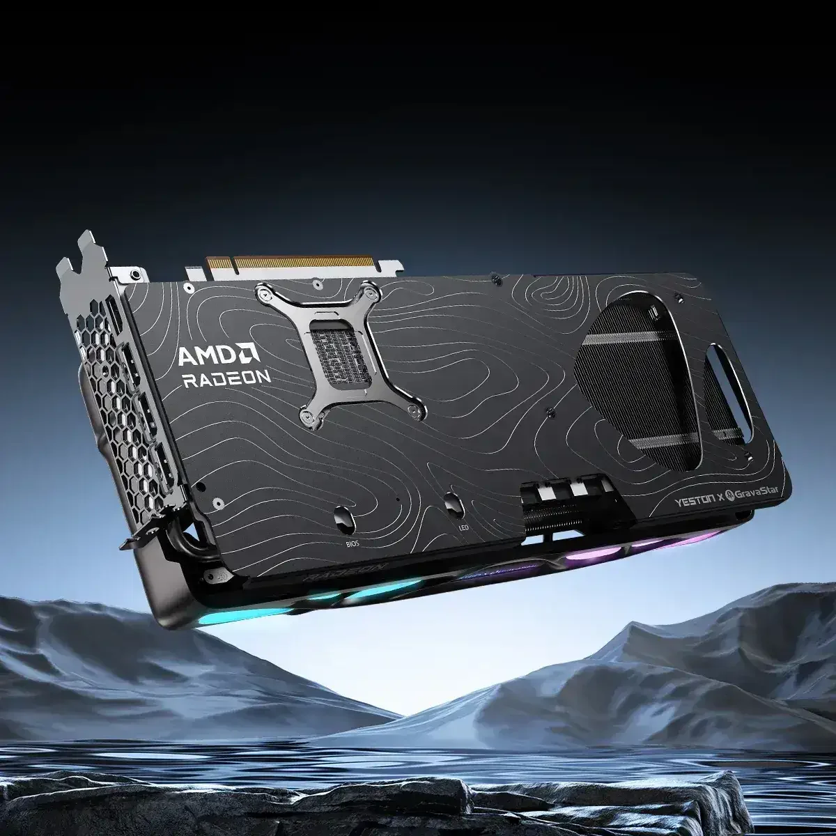 GravaStar x Yeston - AMD RADEON RX 9070 XT 16G GDDR6 Mercury Nova OC - Karta Graficzna - Image 8