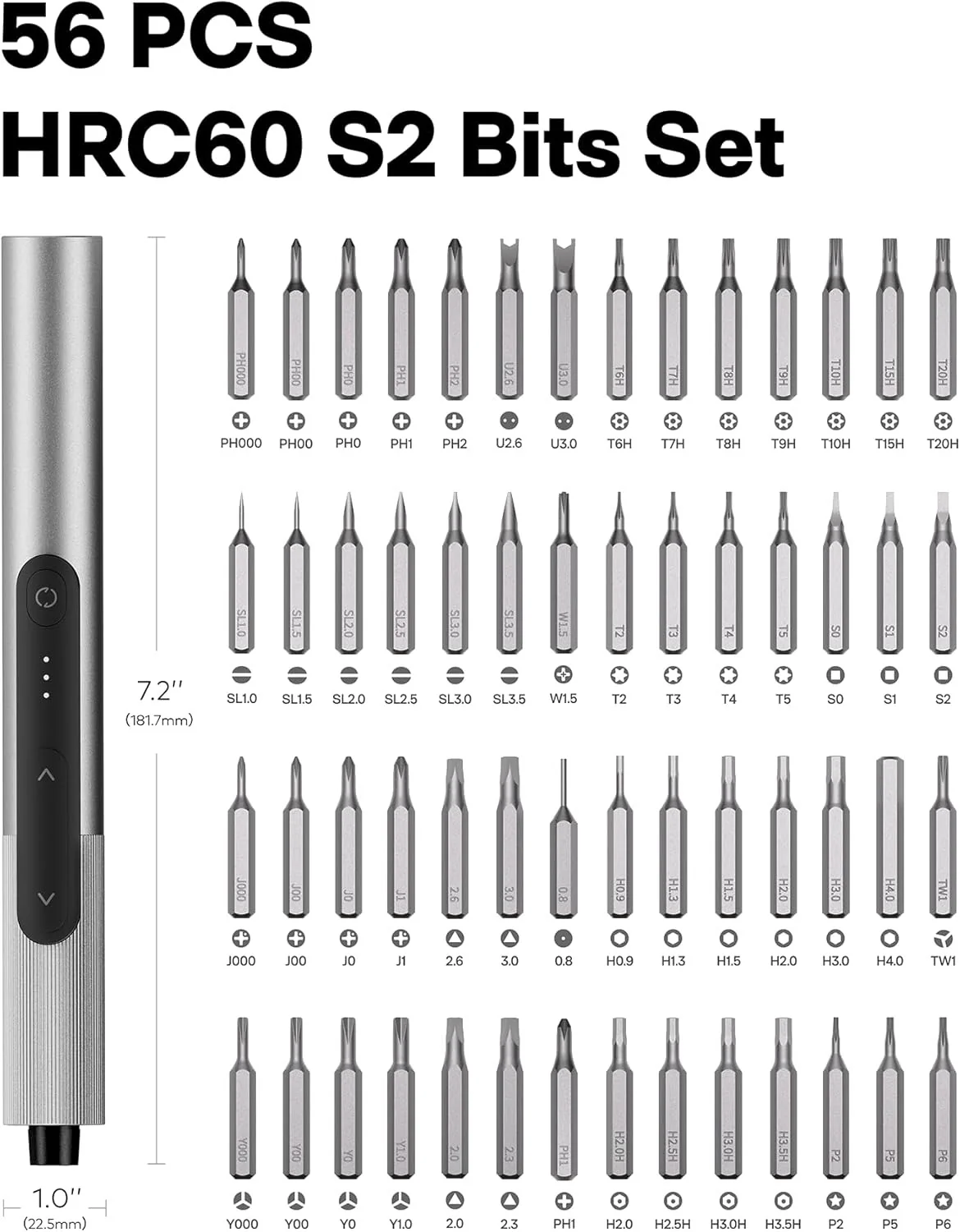 Hoto - SNAPBLOQ™ S-A01 - Electric Precision Screwdriver Master Set (56-Piece) - Elektryczny Wkrętak Precyzyjny z Zestawem Bitów - Image 6