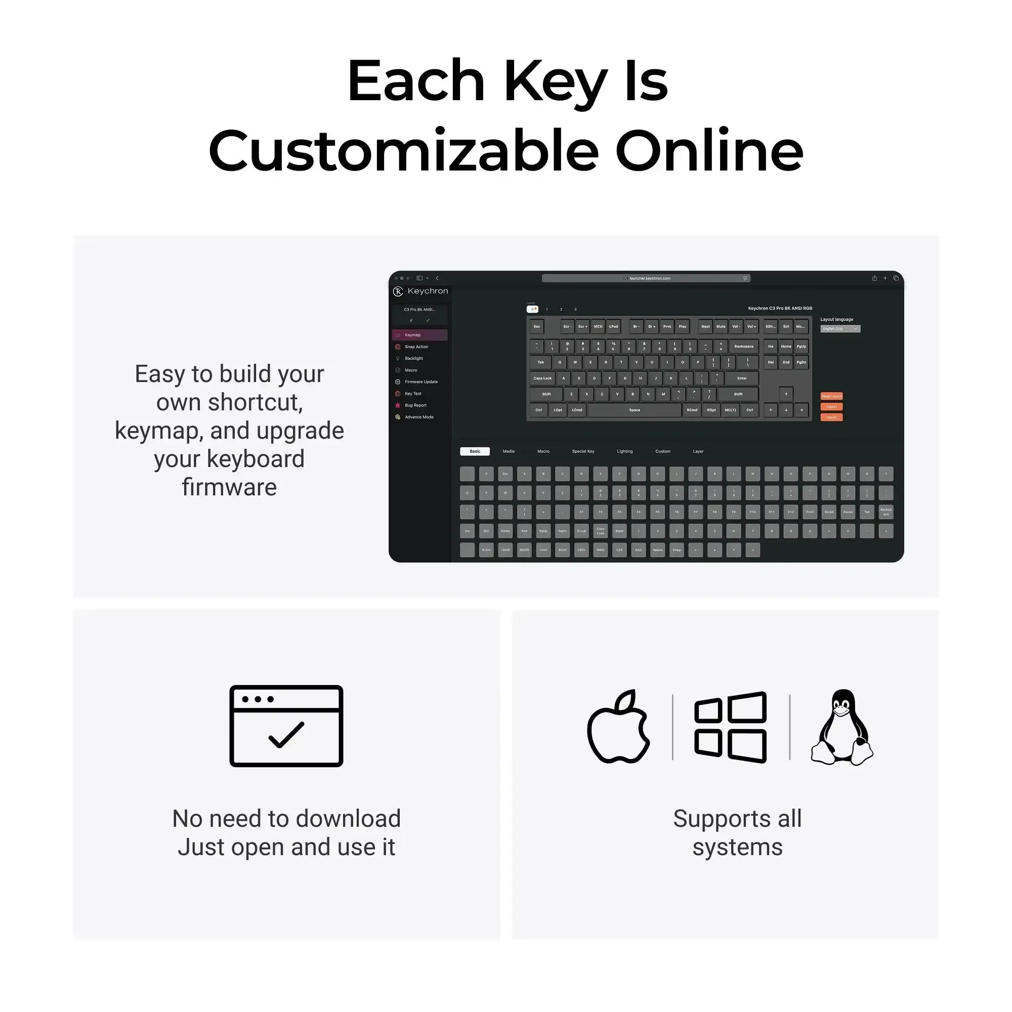 Keychron - C3 Pro 8K QMK Wired Custom Mechanical Keyboard - Przewodowa Klawiatura Mechaniczna - Image 6