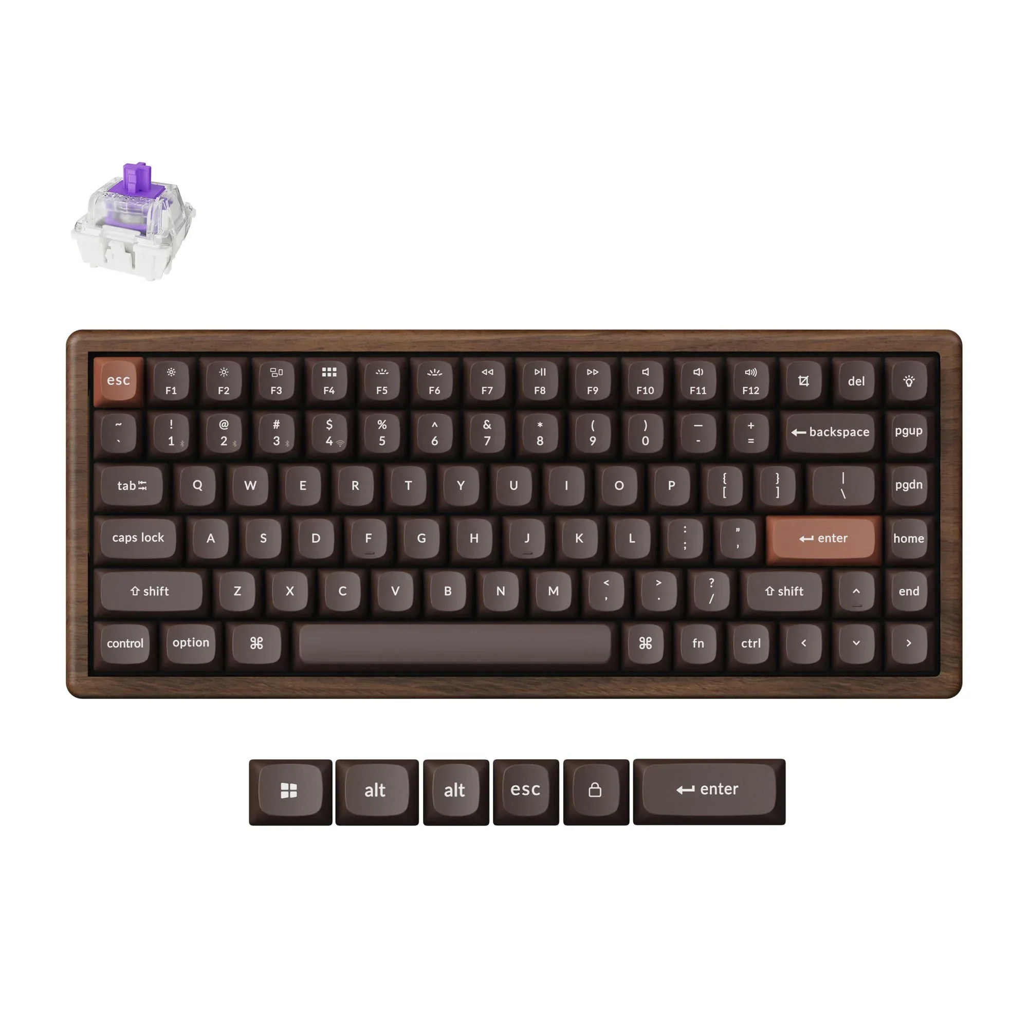 Keychron - K2 HE Wireless Magnetic Switch Custom Keyboard All-Wood Special Edition - Bezprzewodowa Drewniana Klawiatura Magnetyczna