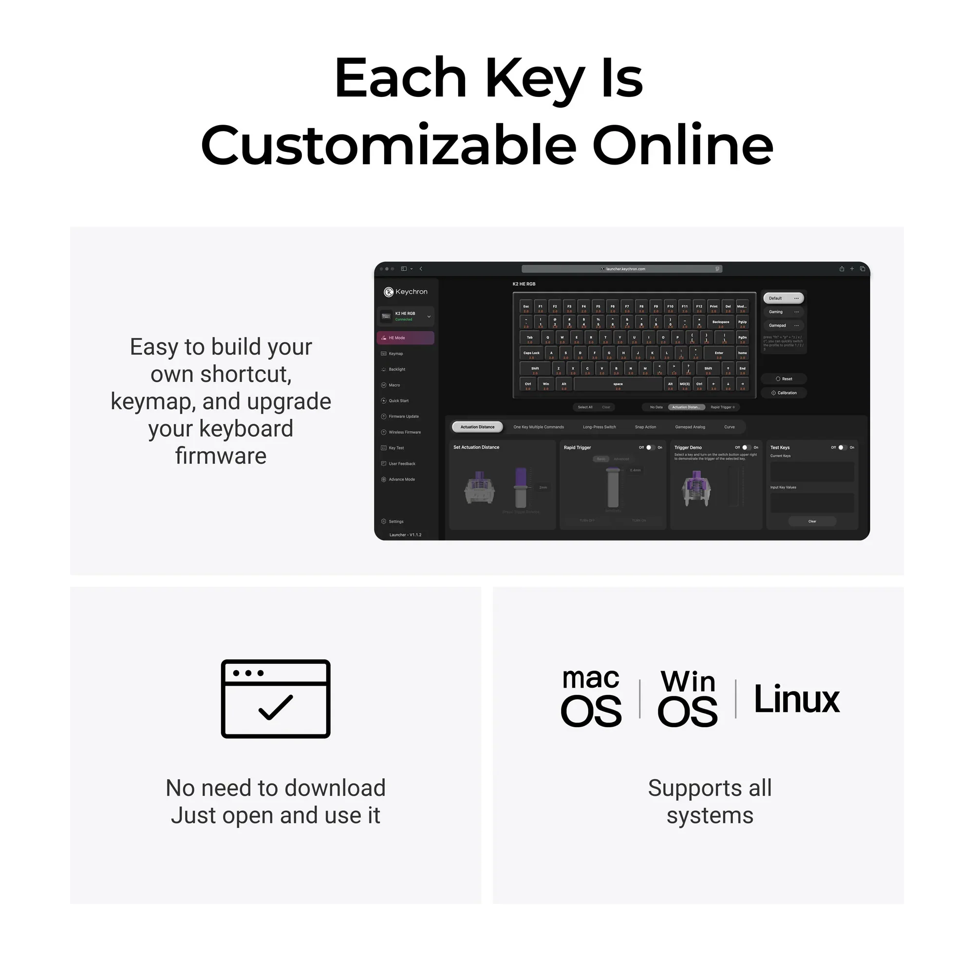 Keychron - K2 HE Wireless Magnetic Switch Custom Keyboard All-Wood Special Edition - Bezprzewodowa Drewniana Klawiatura Magnetyczna - Image 7