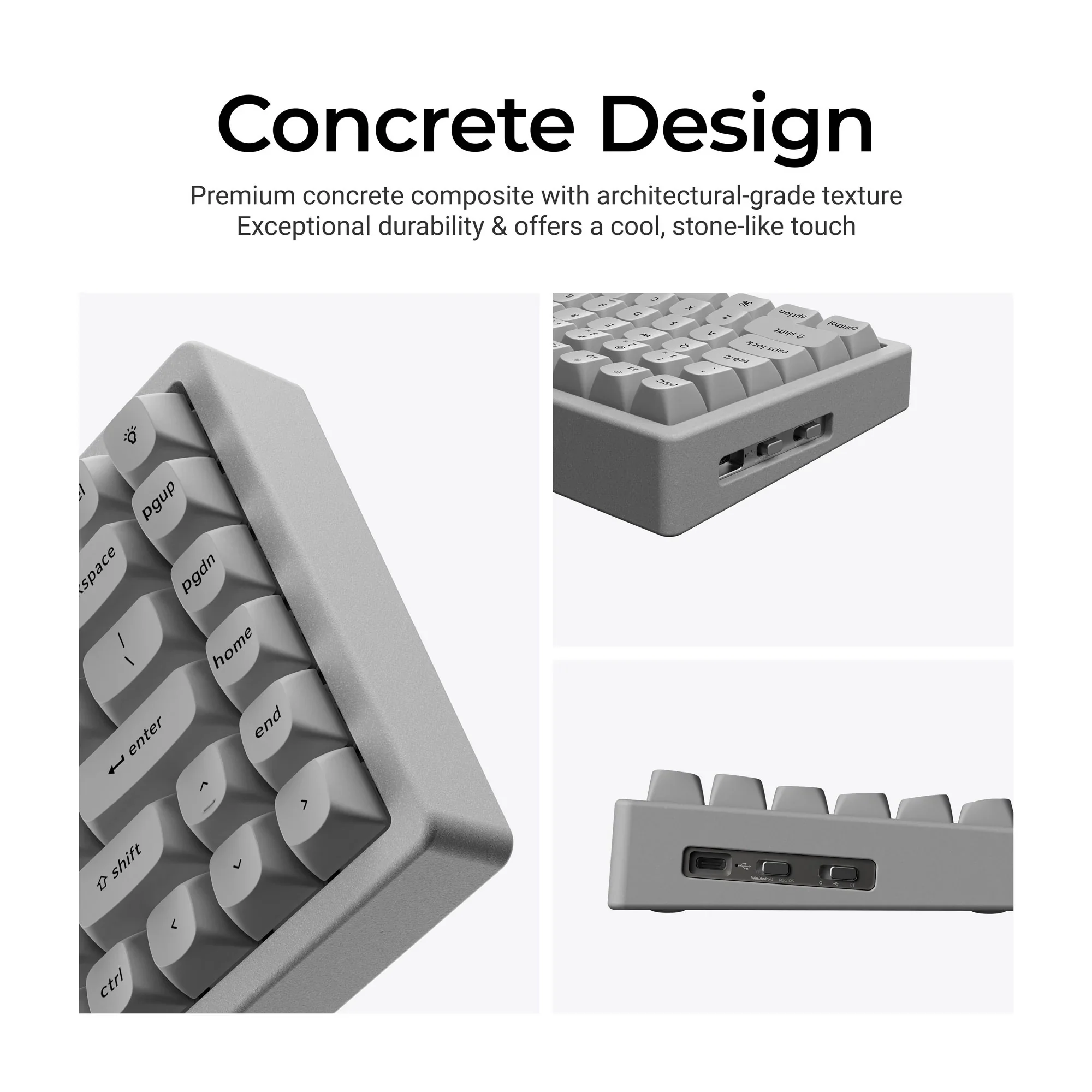 Keychron - K2 HE Wireless Magnetic Switch Custom Keyboard Concrete Edition - Bezprzewodowa Klawiatura Magnetyczna - Image 4