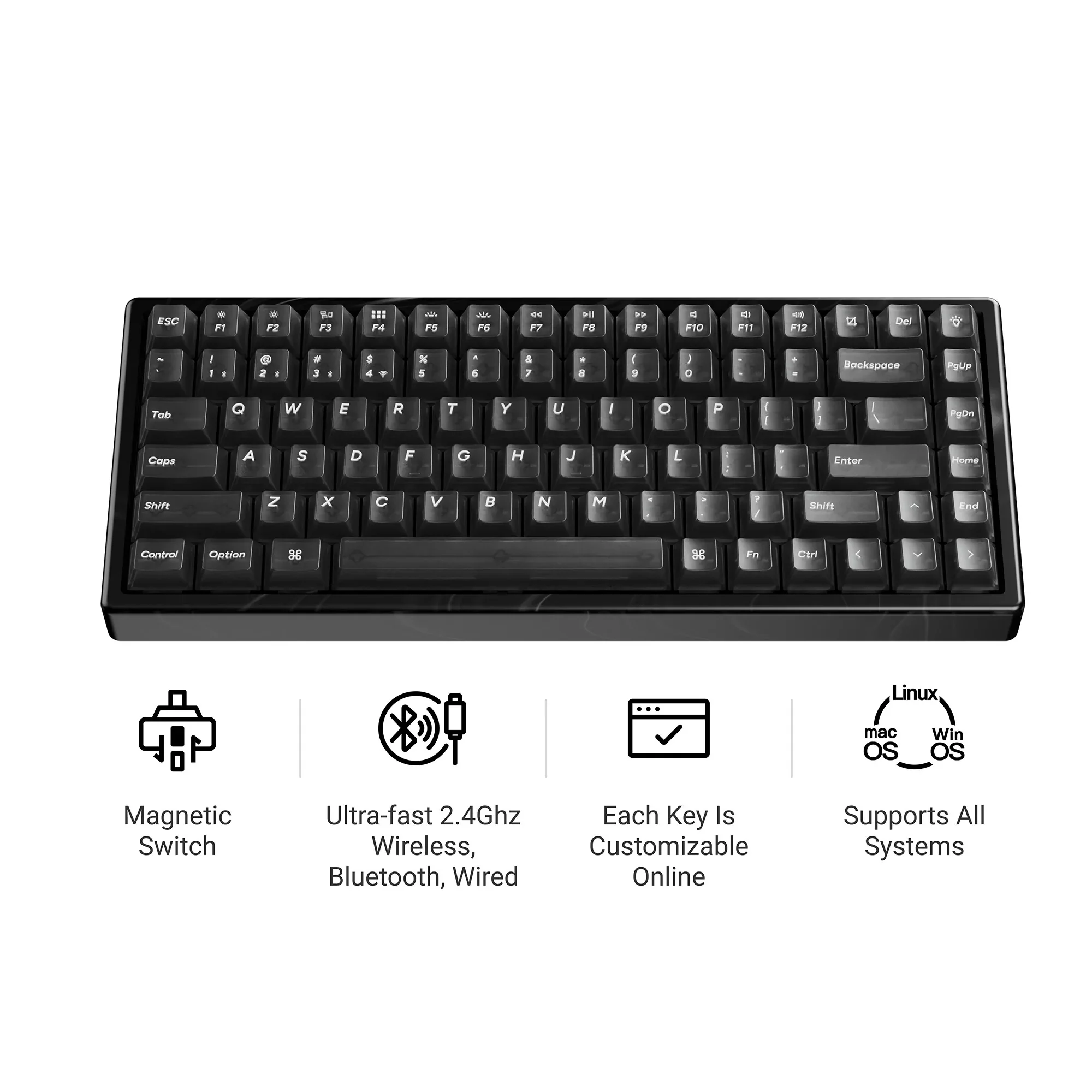 Keychron - K2 HE Wireless Magnetic Switch Custom Keyboard Resin Edition - Bezprzewodowa Klawiatura Magnetyczna - Image 2