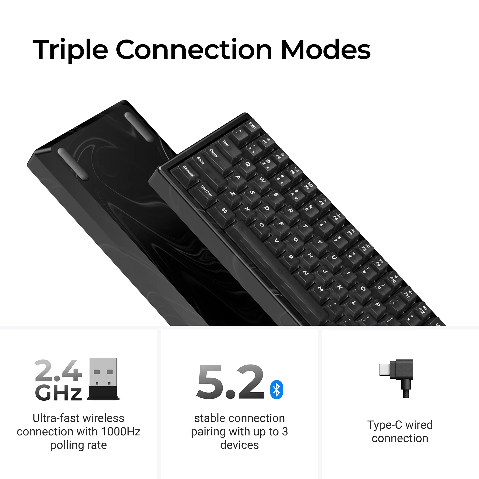 Keychron - K2 HE Wireless Magnetic Switch Custom Keyboard Resin Edition - Bezprzewodowa Klawiatura Magnetyczna - Image 5