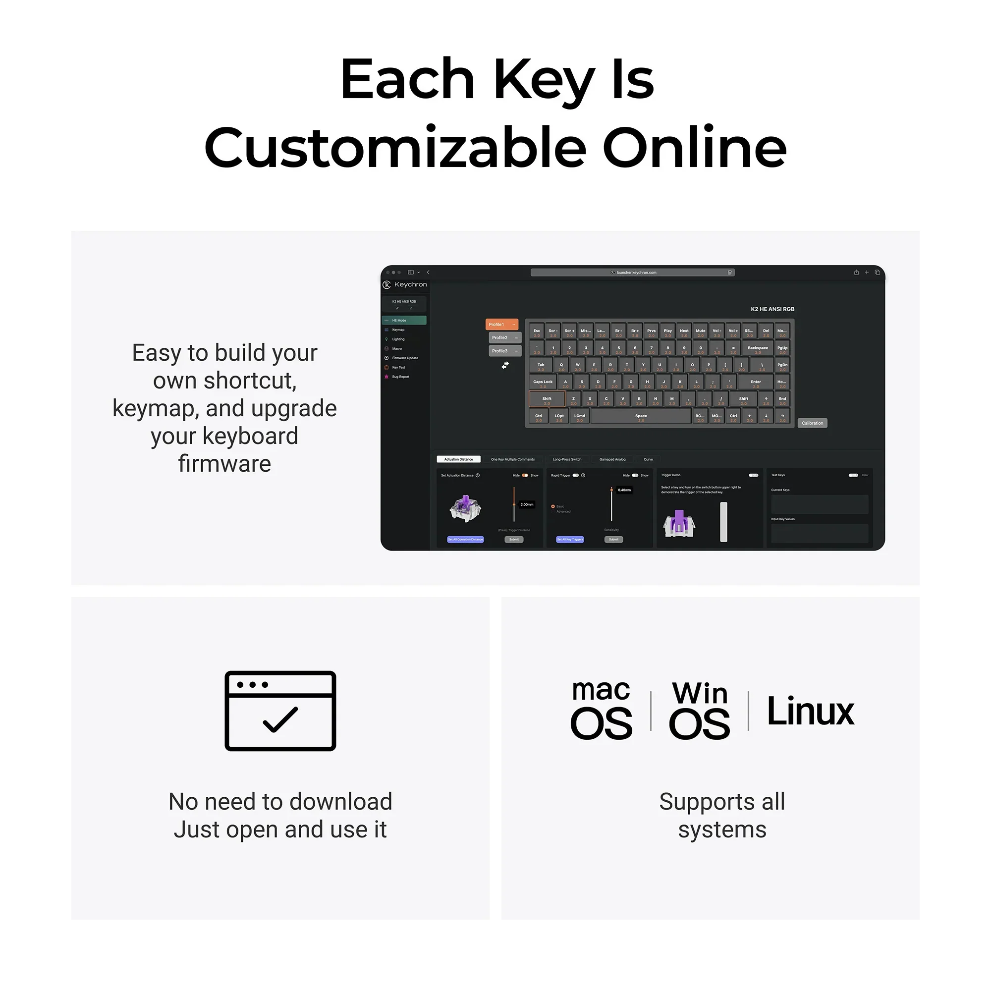 Keychron - K2 HE Wireless Magnetic Switch Custom Keyboard Resin Edition - Bezprzewodowa Klawiatura Magnetyczna - Image 7