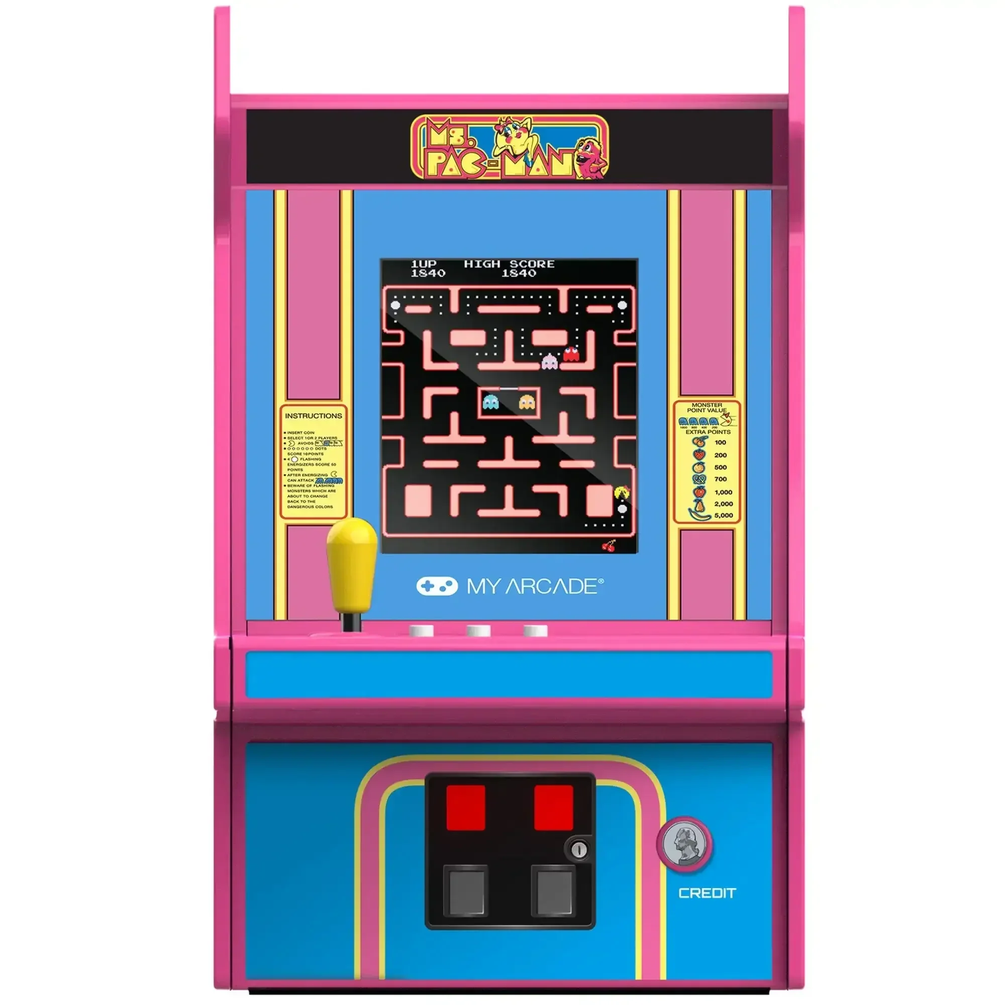 My Arcade - Ms.PAC-MAN Micro Player Pro DGUNL-7009 - Kolekcjonerska Konsola do Gier Retro - Image 4