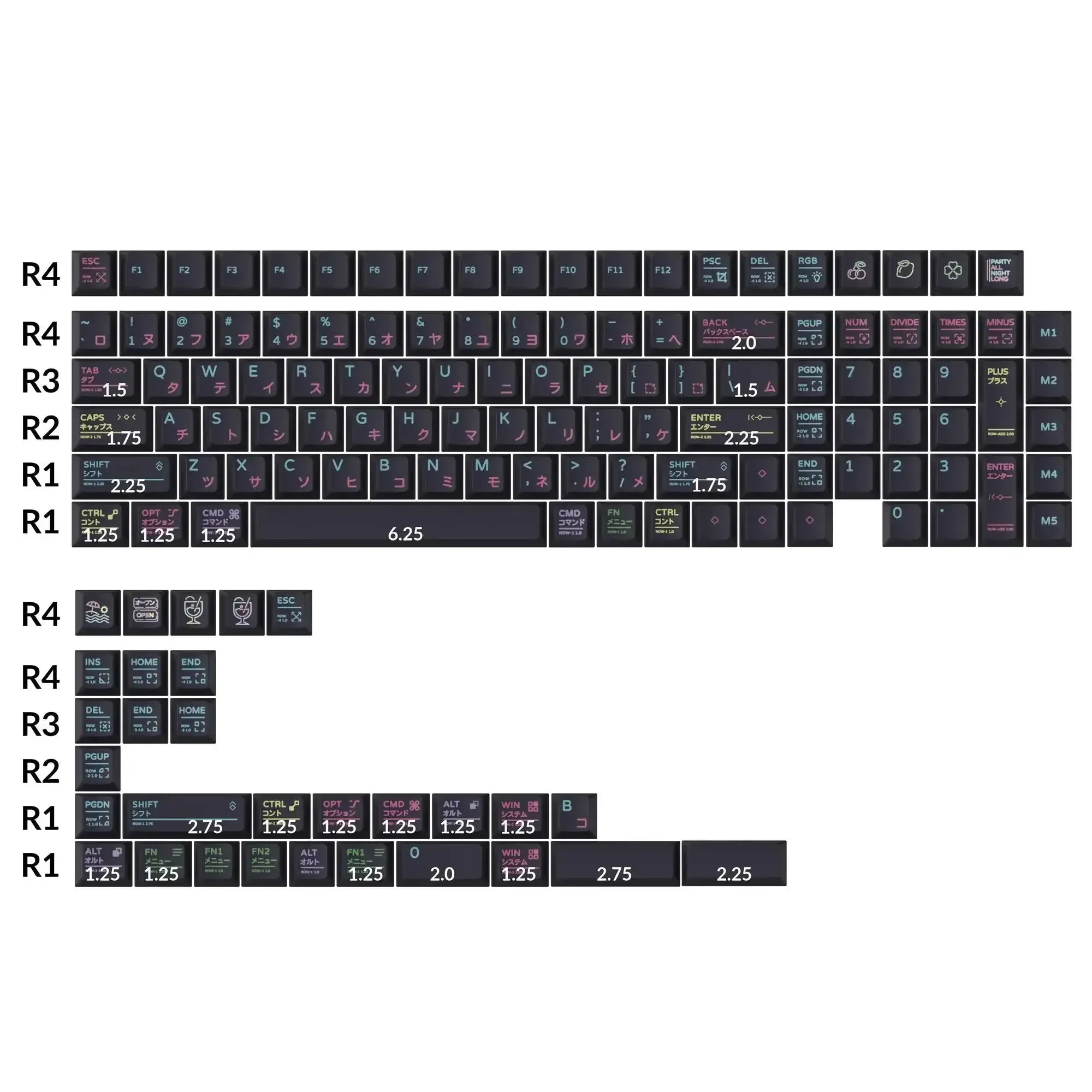 Keychron - Neon Night - Cherry Profile Dye-Sub PBT Full Keycap Set - Image 2