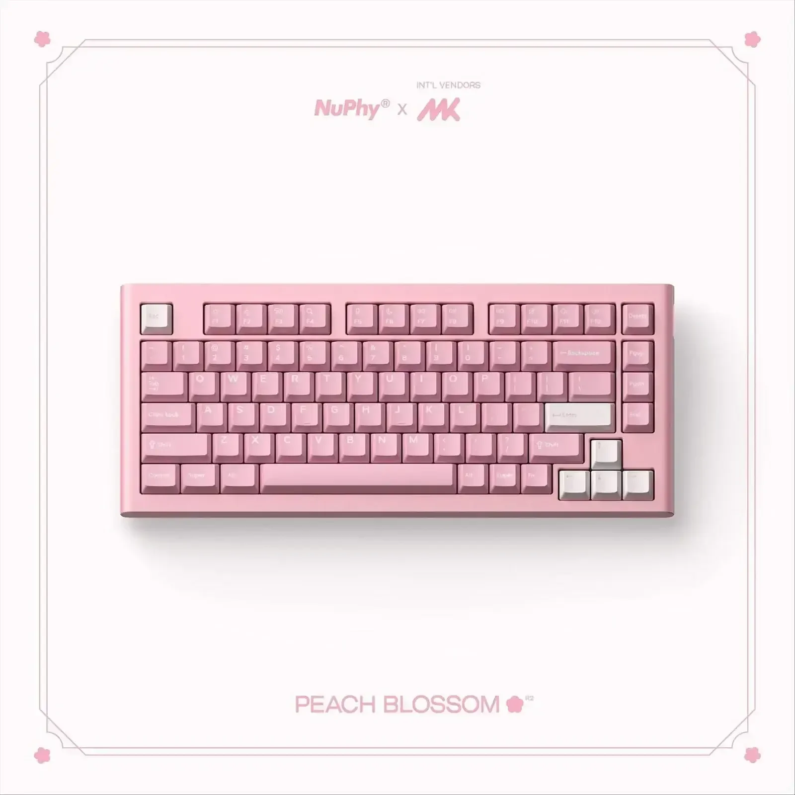 NuPhy - Peach Blossom Berry Profile Dye-sub PBT Keycaps - Niskoprofilowe Nasadki do Klawiatury - Image 3