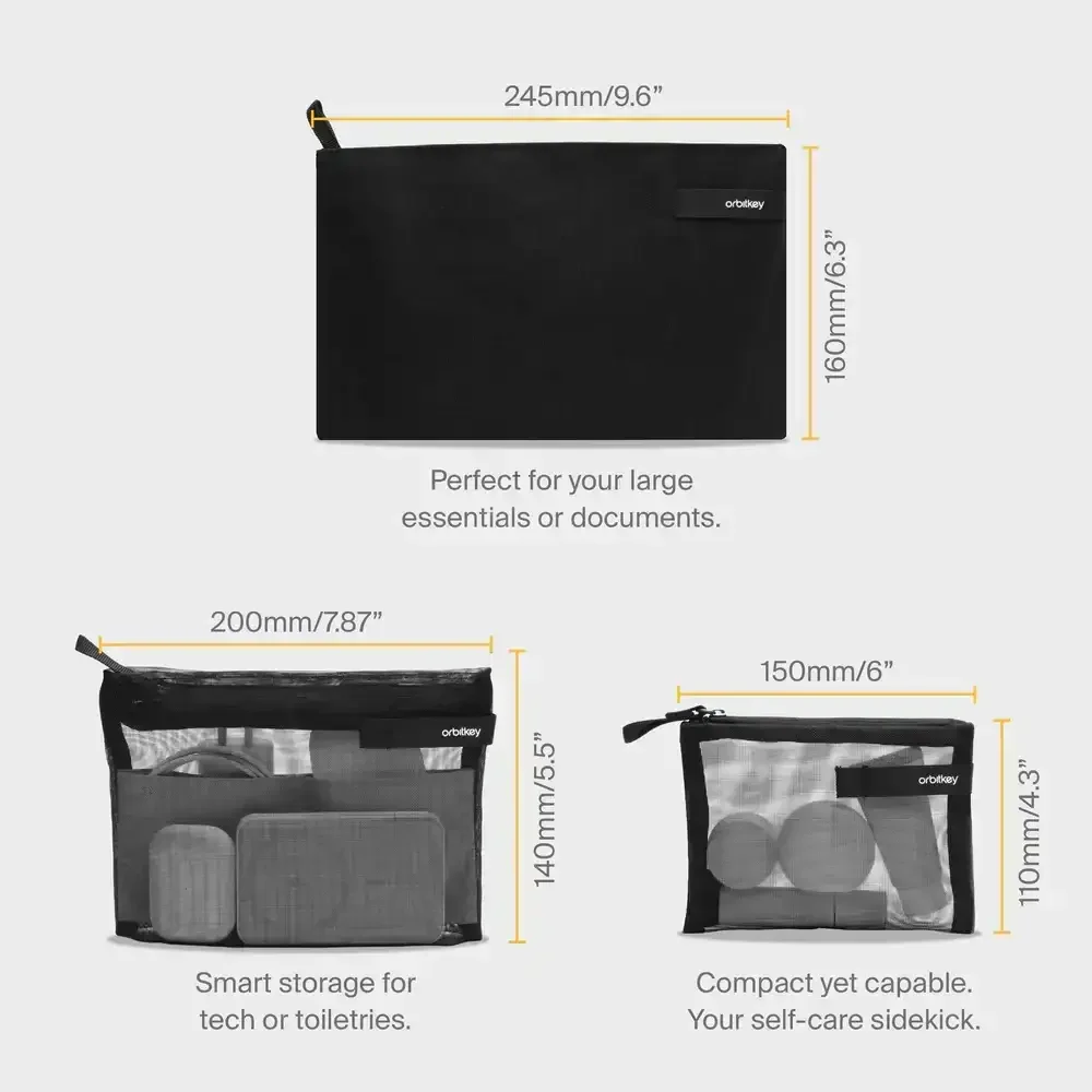 Orbitkey - Essentials Pouch Trio - Zestaw Trzech Saszetek - Image 5