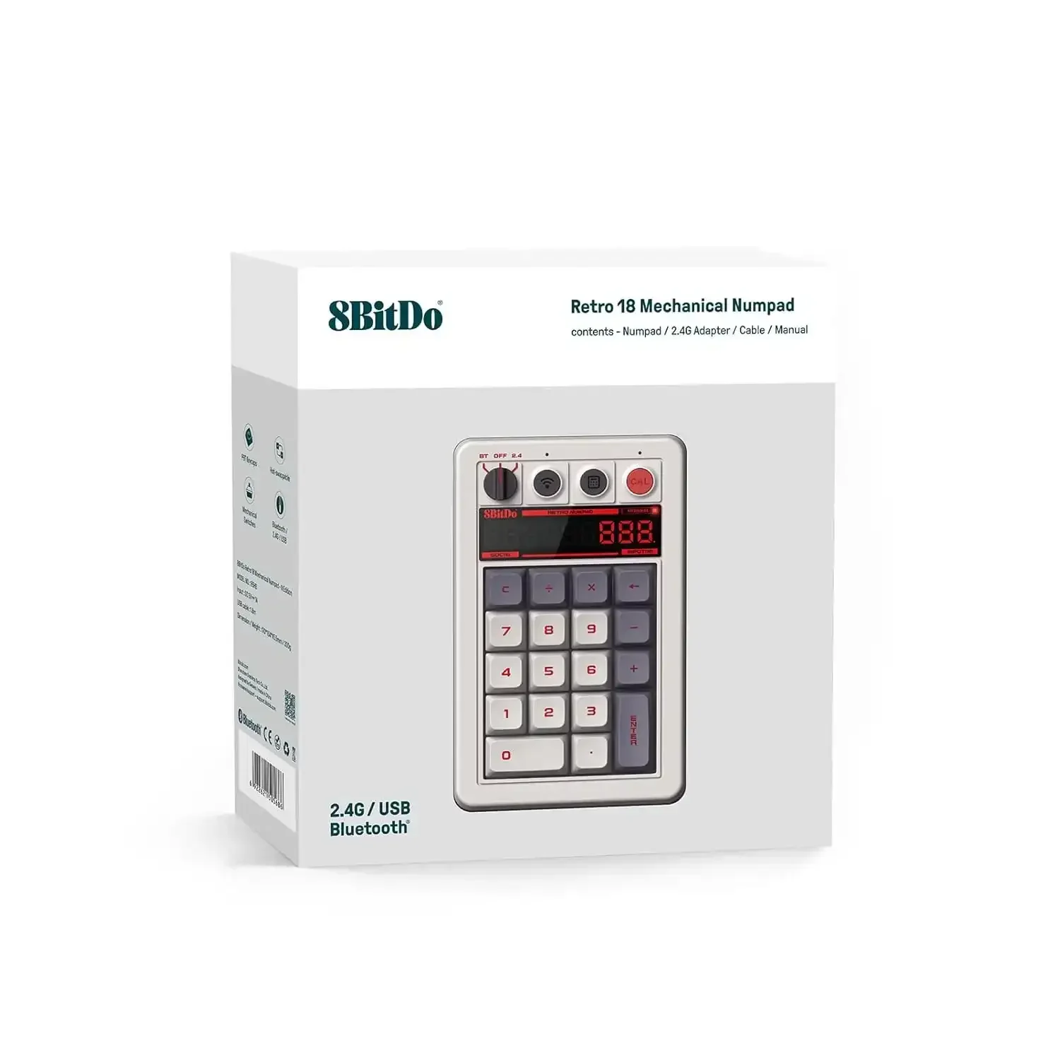 8BitDo - Retro 18 Mechanical Numpad - Klawiatura Numeryczna Bezprzewodowa Retro z Kalkulatorem - Image 16