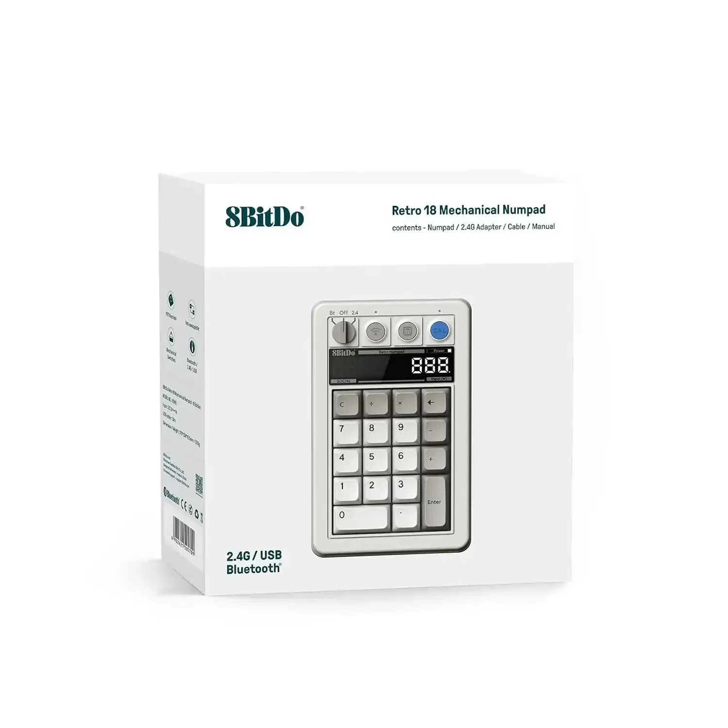 8BitDo - Retro 18 Mechanical Numpad - Klawiatura Numeryczna Bezprzewodowa Retro z Kalkulatorem - Image 4