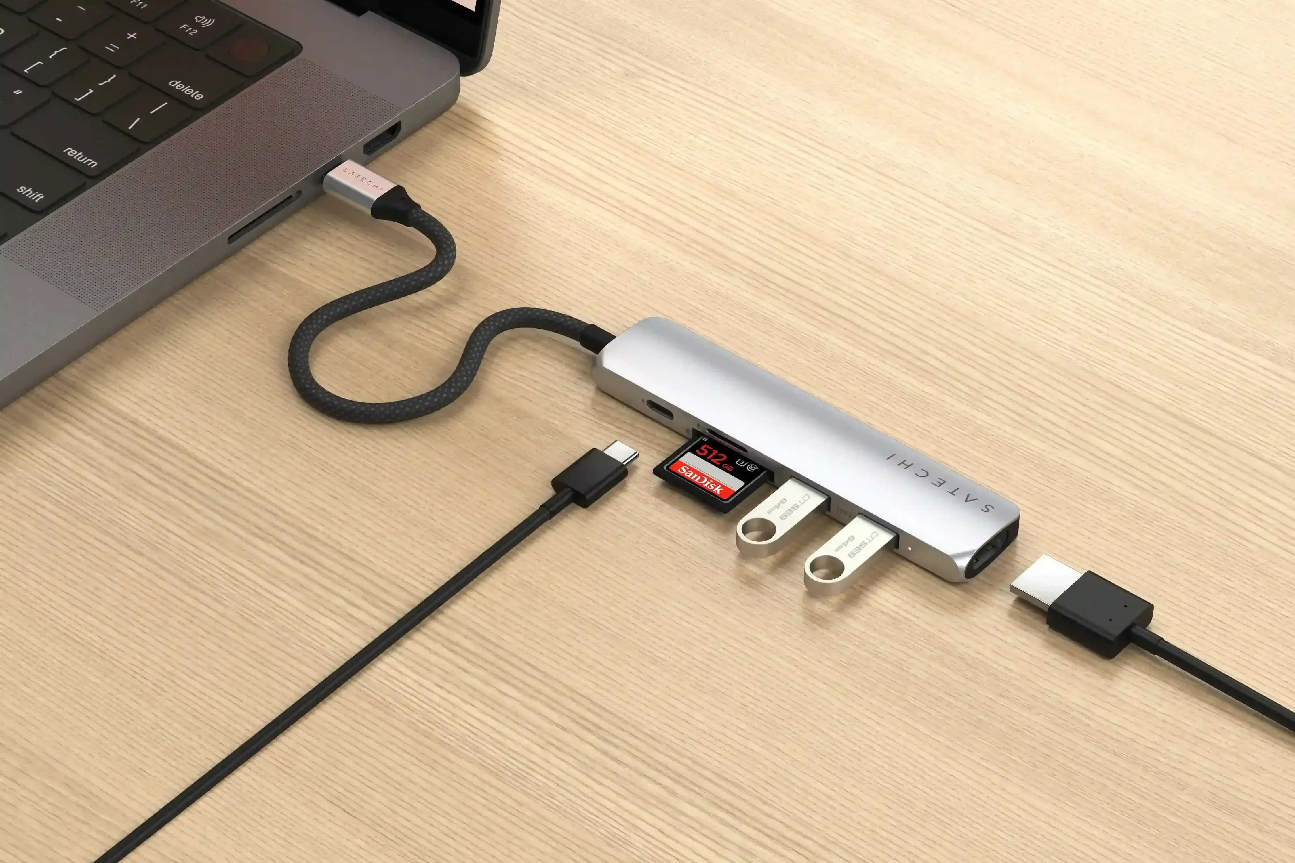 Satechi - 6-in-1 USB-C Slim Multiport Adapter - Wieloportowy Adapter USB-C - Image 9