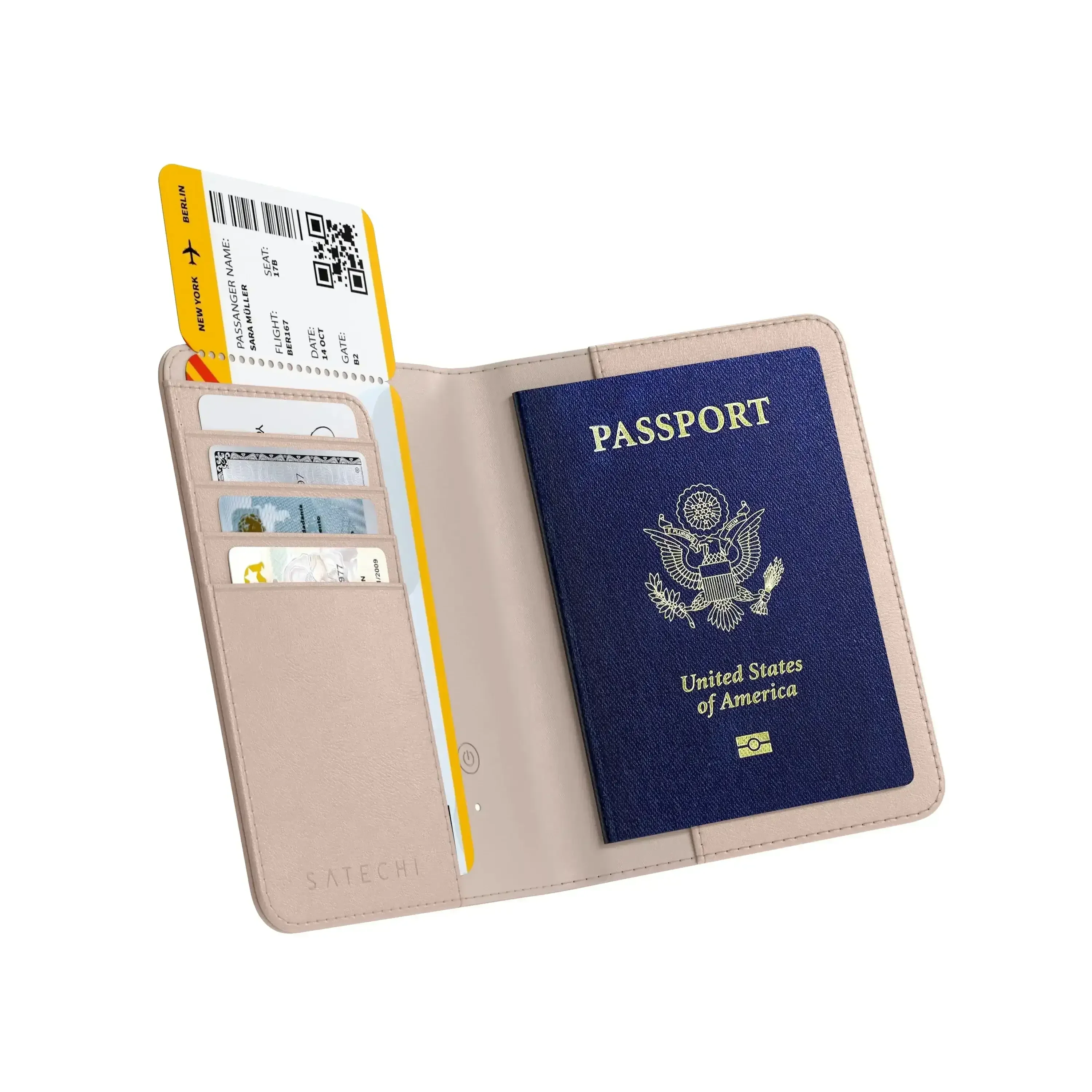 Satechi - Vegan - Leather Passport Cover with Find My - Etui na Paszport z Funkcją Śledzenia - Image 3